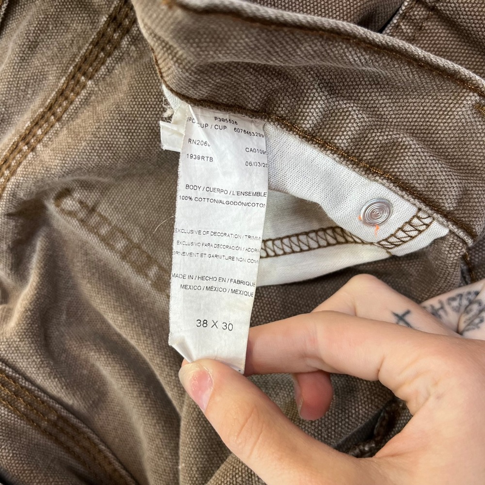 Dickies Carpenter Pants Men's Brown Canvas High Rise Relaxed Workwear - 38X29.5 - Picture 16 of 16